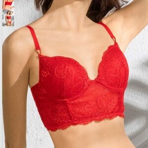 Elegant Red Lace Bralette